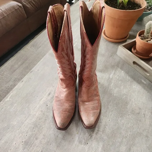 Johnny Ringo Vintage Pink Western Cowboy Cowgirl Boots