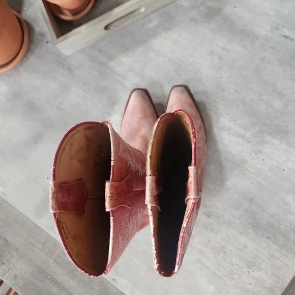 Johnny Ringo Vintage Pink Western Cowboy Cowgirl Boots