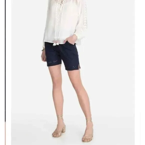 Johnny Was Jade Nora Linen Eyelet Shorts S