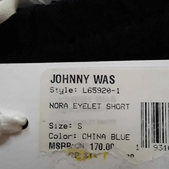 Johnny Was Jade Nora Linen Eyelet Shorts S