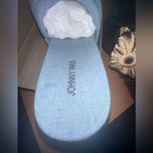 Johnny Was | NIB Ojai Sandals Blue Denim Size 10