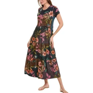Johnny Was Women’s Delfino Tiered Cap Sleeve Maxi Dress Boho Chic Size 3X NEW