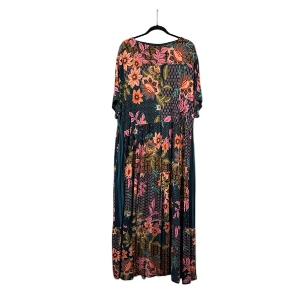 Johnny Was Women’s Delfino Tiered Cap Sleeve Maxi Dress Boho Chic Size 3X NEW
