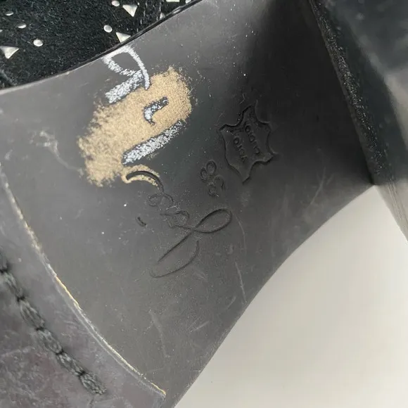 Joie Monte Black Suede Studded Western Ankle Boots Size 7.5