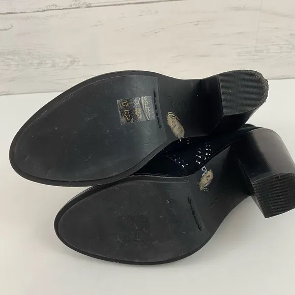 Joie Monte Black Suede Studded Western Ankle Boots Size 7.5