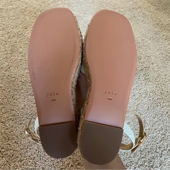 Joie Romanna Platform Sandals Woven Natural Tan Size 10