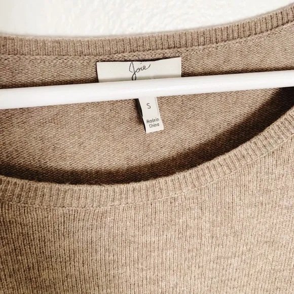 Joie Tambrel Asymmetrical Sweater Tan Cashmere Wool S