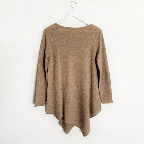 Joie Tambrel Asymmetrical Sweater Tan Cashmere Wool S