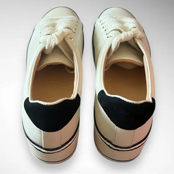 JOIE‎ Women's Dabnis White Stripe Platform Sneakers Size 37 | EUC