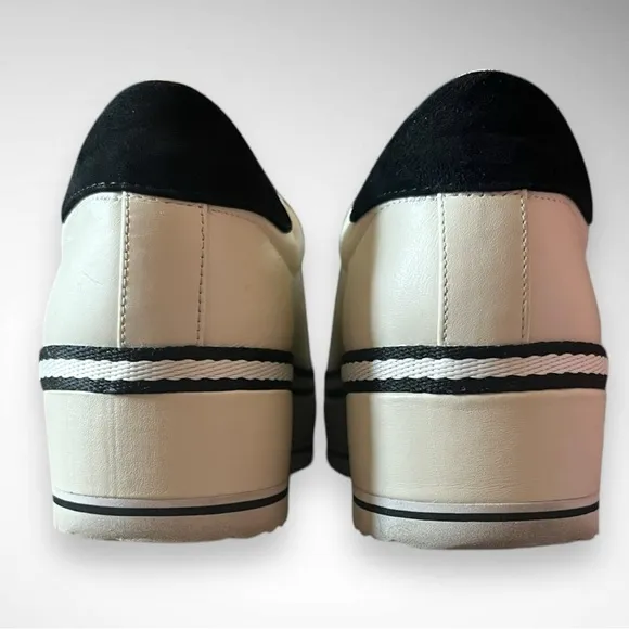 JOIE‎ Women's Dabnis White Stripe Platform Sneakers Size 37 | EUC