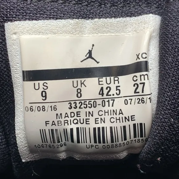 Jordan 1 Retro High Black Patent Basketball Shoes Men’s Sz 9