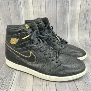 Jordan 1 Retro High OG City of Flight Shoes Men's Size 12 Black/ Gold 555088-031