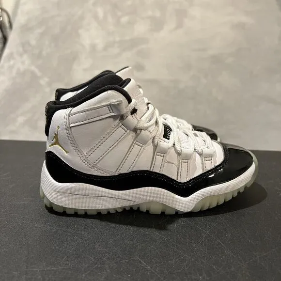 Jordan 11 Retro DMP Gratitude 2023 Youth 11c White Black 378039-170 Basketball