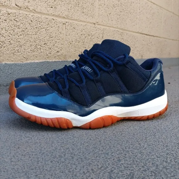 🔥Jordan 11 Retro Low Navy Gum Shoes💎Sneakers Near Mint💯Condition Men Sz 14🔥