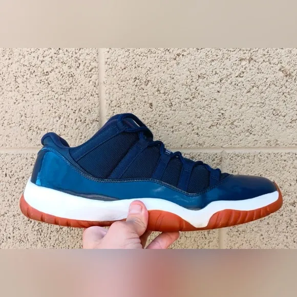 🔥Jordan 11 Retro Low Navy Gum Shoes💎Sneakers Near Mint💯Condition Men Sz 14🔥