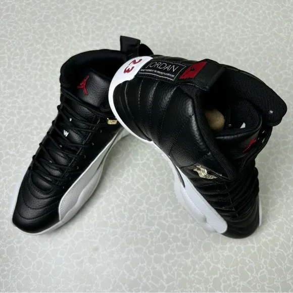Jordan 12 Retro Playoffs  Men’s Black/White Athletic Shoes Sneakers Pre-owned