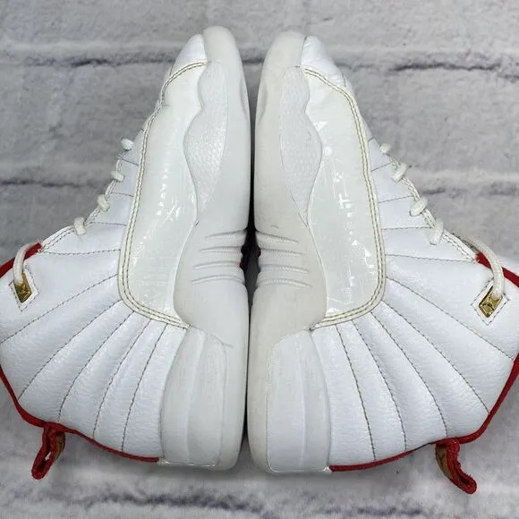 Jordan 12 XII Retro FIBA White University Red 151186-107‎ Youth Size 1Y Sneakers
