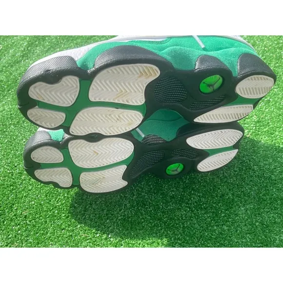 Jordan 13 Retro Lucky Green White Sneakers Shoes Kids 7Y