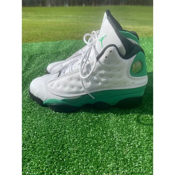 Jordan 13 Retro Lucky Green White Sneakers Shoes Kids 7Y
