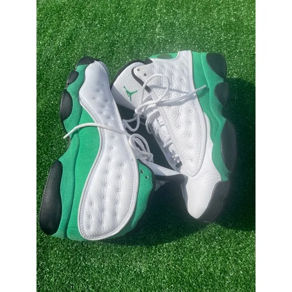 Jordan 13 Retro Lucky Green White Sneakers Shoes Kids 7Y