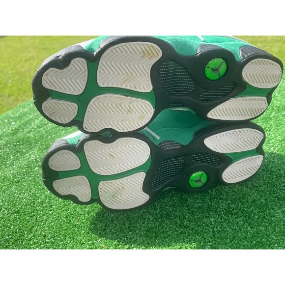 Jordan 13 Retro Lucky Green White Sneakers Shoes Kids 7Y