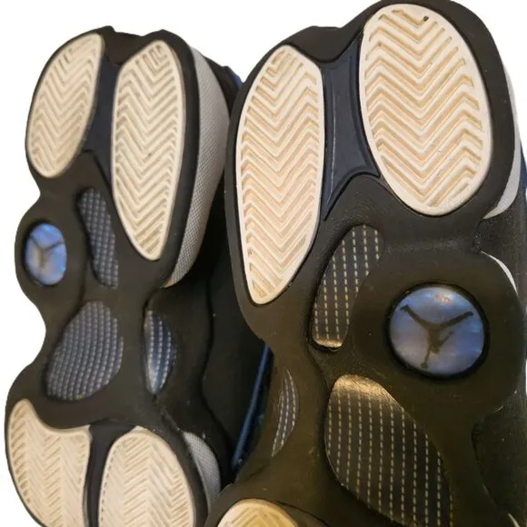 Jordan 13 Retro shoes Boy's 5.5Y Nike cool hologram blue black white sneakers