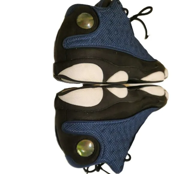 Jordan 13 Retro shoes Boy's 5.5Y Nike cool hologram blue black white sneakers