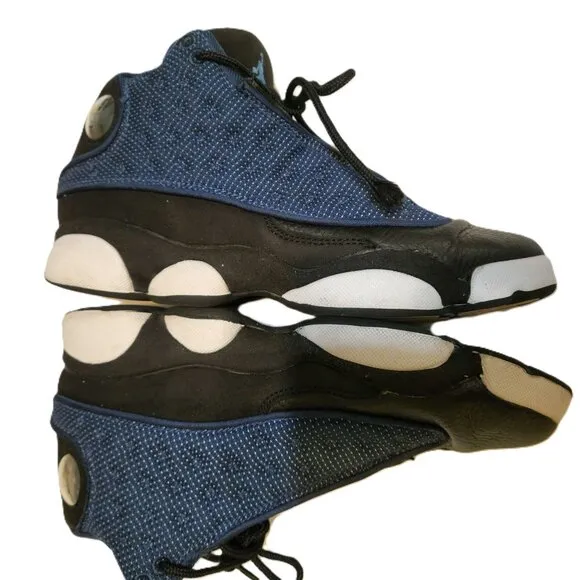 Jordan 13 Retro shoes Boy's 5.5Y Nike cool hologram blue black white sneakers