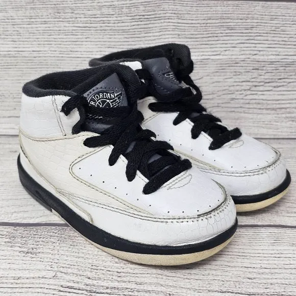 Jordan 2 Retro BT Toddlers' Shoes‎ White-Black-Dark Grey Size 7C