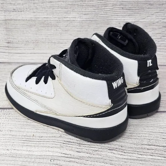 Jordan 2 Retro BT Toddlers' Shoes‎ White-Black-Dark Grey Size 7C