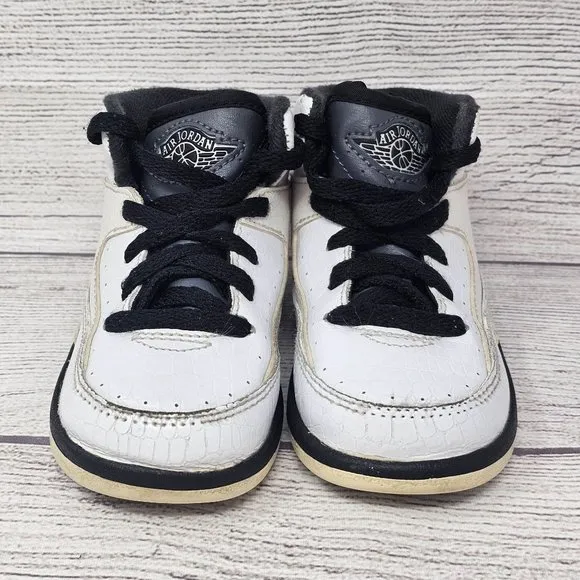 Jordan 2 Retro BT Toddlers' Shoes‎ White-Black-Dark Grey Size 7C