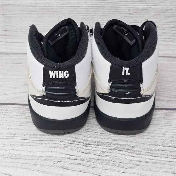 Jordan 2 Retro BT Toddlers' Shoes‎ White-Black-Dark Grey Size 7C