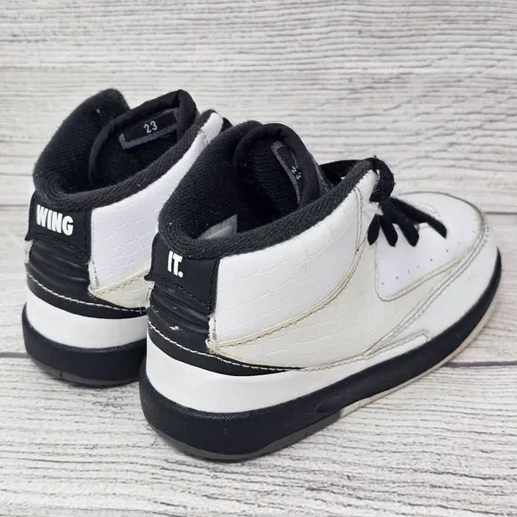 Jordan 2 Retro BT Toddlers' Shoes‎ White-Black-Dark Grey Size 7C
