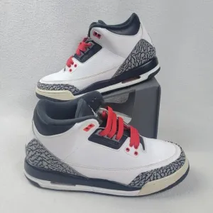 Jordan 3 Retro Infrared 23 Shoes Youth Size 7Y White Mid Sneakers 398614-123