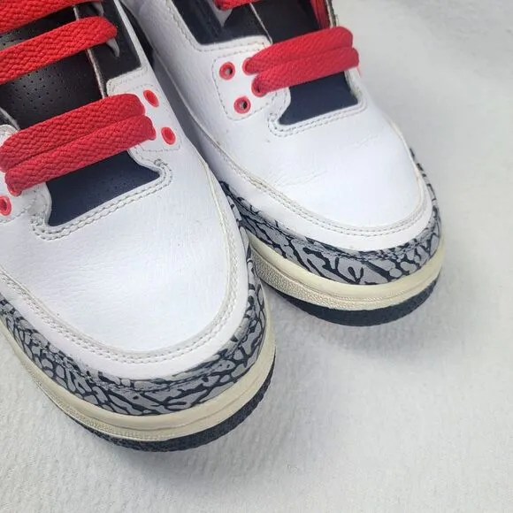 Jordan 3 Retro Infrared 23 Shoes Youth Size 7Y White Mid Sneakers 398614-123