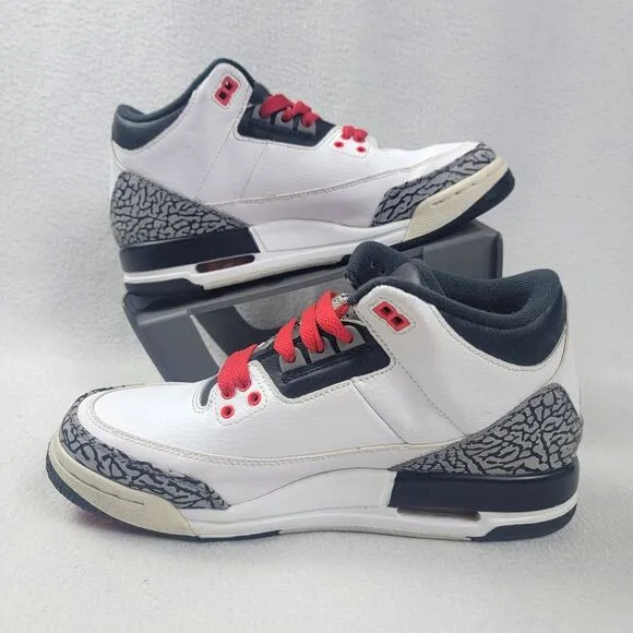 Jordan 3 Retro Infrared 23 Shoes Youth Size 7Y White Mid Sneakers 398614-123