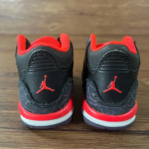 Jordan 3 Retro TD ‘Crimson’ Leather Sneakers Shoes Size 2C