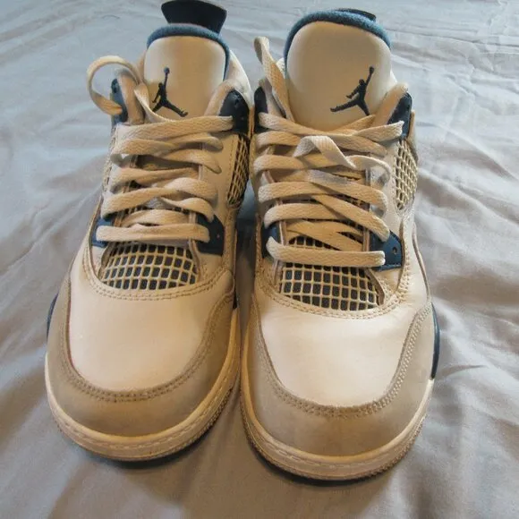 Jordan 4 Retro Military Blue Sneakers / Shoes (PS) Boys Sz 1.5Y