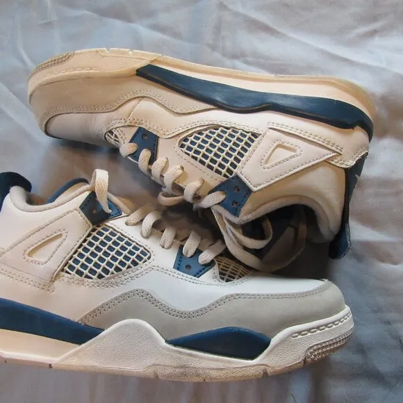 Jordan 4 Retro Military Blue Sneakers / Shoes (PS) Boys Sz 1.5Y