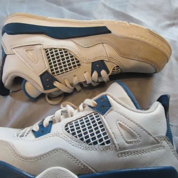 Jordan 4 Retro Military Blue Sneakers / Shoes (PS) Boys Sz 1.5Y