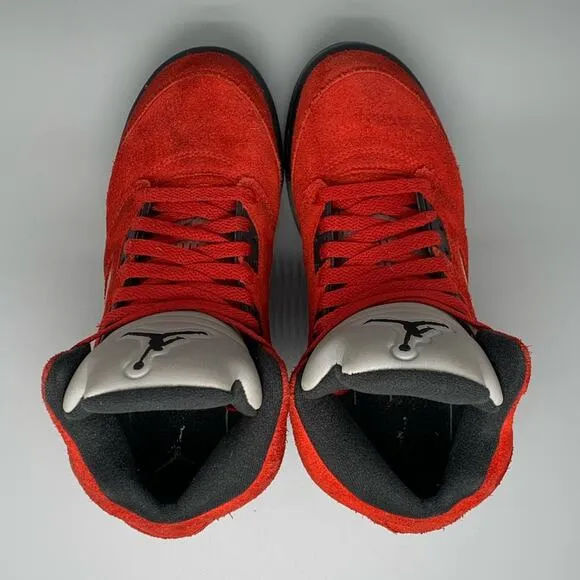 Jordan 5 Retro Raging Bull Red Basketball Shoes Men's Sz 6Y / Women's Sz 7.5