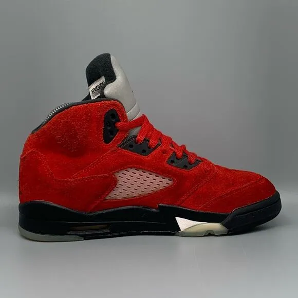 Jordan 5 Retro Raging Bull Red Basketball Shoes Men's Sz 6Y / Women's Sz 7.5