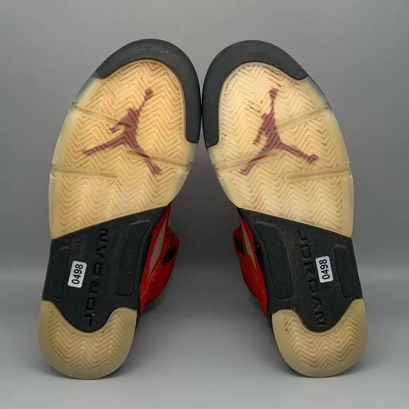 Jordan 5 Retro Raging Bull Red Basketball Shoes Men's Sz 6Y / Women's Sz 7.5