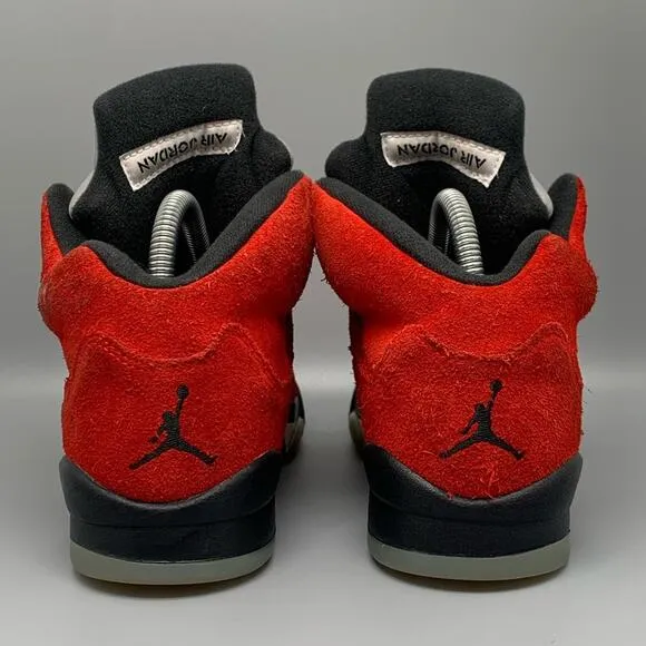 Jordan 5 Retro Raging Bull Red Basketball Shoes Men's Sz 6Y / Women's Sz 7.5