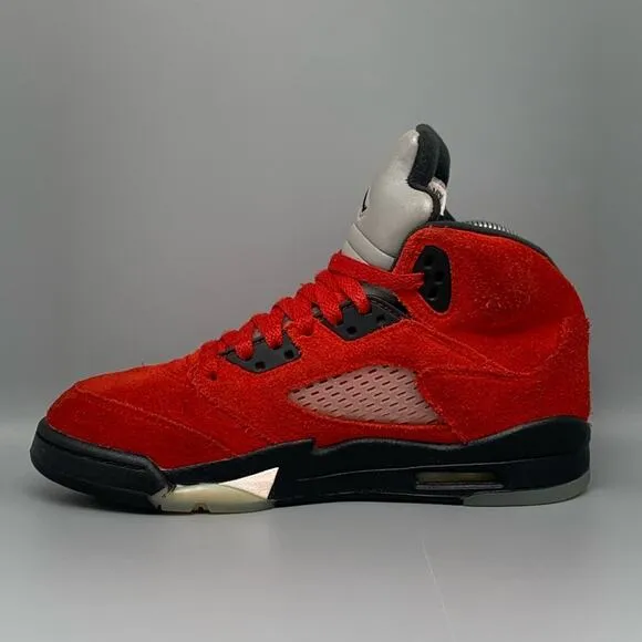 Jordan 5 Retro Raging Bull Red Basketball Shoes Men's Sz 6Y / Women's Sz 7.5