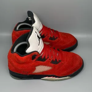 Jordan 5 Retro Raging Bull Red Basketball Shoes Men's Sz 6Y / Women's Sz 7.5