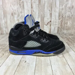 Jordan 5 Retro Stealth 2021 Black Blue‎ Suede Sneakers 440888-004 Size 5.5Y