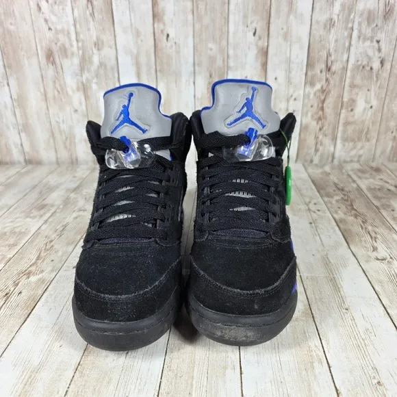 Jordan 5 Retro Stealth 2021 Black Blue‎ Suede Sneakers 440888-004 Size 5.5Y