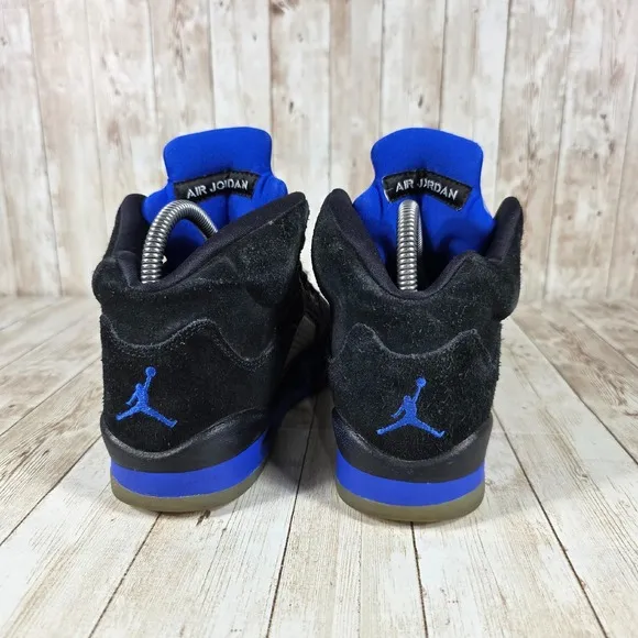 Jordan 5 Retro Stealth 2021 Black Blue‎ Suede Sneakers 440888-004 Size 5.5Y