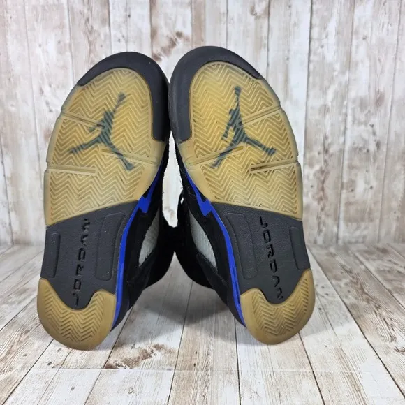 Jordan 5 Retro Stealth 2021 Black Blue‎ Suede Sneakers 440888-004 Size 5.5Y
